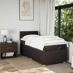 vidaXL Sommier à lattes de lit avec matelas Marron foncé 90x200 cm