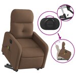 vidaXL Fauteuil inclinable de massage électrique Marron Tissu