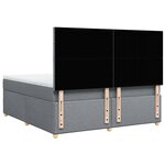 vidaXL Sommier à lattes de lit avec matelas Gris clair 180x200cm Tissu