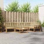 vidaXL Ensemble de canapés d'extérieur 6 Pièces Blanc et Beige