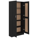 vidaXL Bibliothèque Noir 82 5x30 5x185 5 cm Bois d'ingénierie