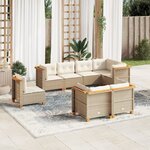 vidaXL Salon de jardin avec coussins 8 Pièces beige résine tressée