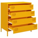 vidaXL Buffet jaune moutarde 68x39x73 5 cm acier laminé à froid