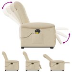 vidaXL Fauteuil inclinable de massage électrique Crème Tissu