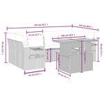 vidaXL Salon de jardin avec coussins 7 Pièces gris résine tressée