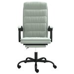 vidaXL Fauteuil inclinable de bureau Gris clair Velours