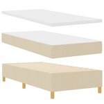 Lit avec cadre et matelas vidaXL Crème 100x200 cm Tissu