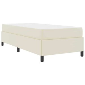 vidaXL Cadre de lit avec matelas Crème 90 x 190 cm Faux cuir