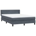 vidaXL Sommier à lattes de lit et matelas gris foncé 140x220cm velours