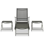 vidaXL Salon de jardin 3 Pièces textilène et aluminium argenté