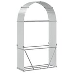 vidaXL Porte-bûches argenté 120x45x210 cm acier galvanisé