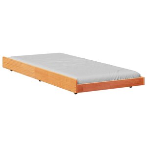 vidaXL Cadre de lit Marron 90 x 200 cm Bois de pin massif
