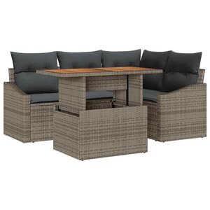 vidaXL Ensemble de salle à manger pour jardin 5 Pièces Gris et marron