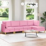 vidaXL Canapé modulaire avec rangement 5 Pièces Rose Tissu