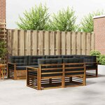 vidaXL Ensemble de canapés d'extérieur 7 Pièces Naturel et Anthracite
