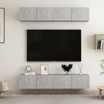 vidaXL Meubles TV 4 Pièces Gris béton 80x30x30 cm Bois d'ingénierie