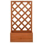 vidaXL Jardinière à treillis de jardin Orange 50x25x90cm Bois de sapin