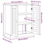vidaXL Cabinet de salle de bain avec stockage Blanc 68 x 34 x 80 cm