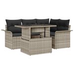 vidaXL Ensemble de canapé de jardin 5 Pièces Gris clair Poly rotin