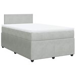 vidaXL Sommier à lattes de lit et matelas Gris clair 120x200cm Velours