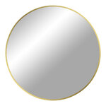 Miroir rond en aluminium avec cadre marron clair Ø 80 cm