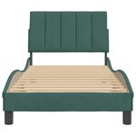 vidaXL Cadre de lit avec tête de lit Vert foncé 90x190 cm Velours