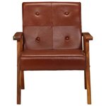 vidaXL Fauteuil marron cuir véritable