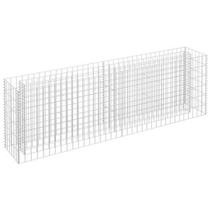vidaXL Lit surélevé à gabion Acier galvanisé 180x30x60 cm