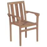 vidaXL Chaises de jardin empilables 6 Pièces Bois de teck solide