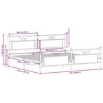 vidaXL Cadre de lit en métal sans matelas chêne fumé 200x200 cm