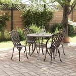 vidaXL Ensemble de salle à manger pour jardin 5 Pièces Bronze