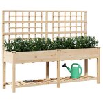 vidaXL Cache-pot de jardin avec étagère Beige 203.5 x 54 x 152.5 cm