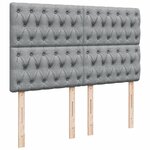 vidaXL Sommier à lattes de lit avec matelas Gris clair 160x200cm Tissu