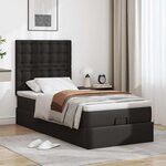 VidaXL Cadre de lit ottoman avec matelas noir 100x200 cm similicuir