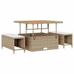 vidaXL Ensemble de canapé de jardin avec coussin 11 Pièces Beige et crème