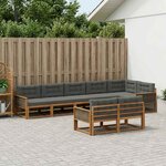 vidaXL Ensemble de canapés d'extérieur 8 Pièces Naturel et Anthracite