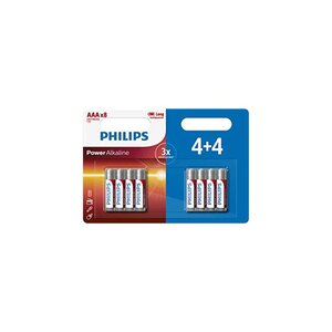 Piles Power Aaa 8 -blister Promo 4+4 Philips - Lr03p8b/10
