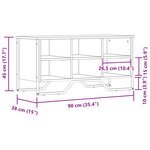 vidaXL Armoire à chaussures sonoma gris 90x38x45 5cm bois d'ingénierie