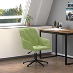 vidaXL Chaise pivotante de bureau Vert clair Velours