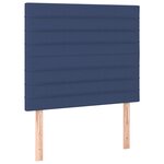vidaXL Sommier à lattes de lit et matelas et LED Bleu 90x190 cm Tissu