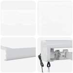 vidaXL Auvent Rétractable Blanc 350 x 250 cm Tissu  Métal