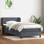 vidaXL Sommier à lattes de lit et matelas gris foncé 80x210 cm velours