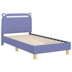 vidaXL Cadre de lit pour enfants avec tête de lit Bleu denim tissu