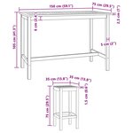 vidaXL Ensemble de bar extérieur 7 Pièces Naturel Bois de teck massif