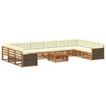 vidaXL Ensembles de canapés avec coussin 11 Pièces Bois d'Acacia Massif