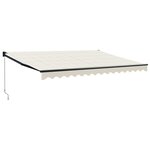 vidaXL Auvent rétractable crème 4x3 m tissu et aluminium