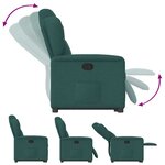 vidaXL Fauteuil inclinable vert foncé tissu