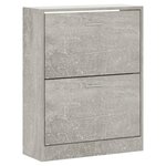 vidaXL Armoire à chaussures Gris béton 63x24x81 cm Bois d'ingénierie