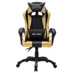 vidaXL Fauteuil de jeux vidéo avec LED RVB Doré et noir Similicuir