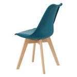 Lot de 4 chaises de salle à manger similicuir hêtre turquoise 03_0006767